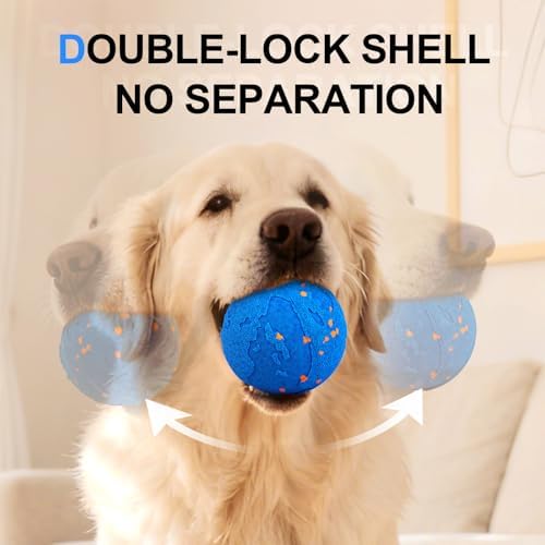 Smart Dog Toy Ball with 2 Interactive Modes, IPX7 Waterproof, USB Rechargeable Auto-Moving Pet Ball, Self Moving Bouncing Dog Ball, Durable Electronic Dog Toy for Active Large Breed Puppies&Dogs