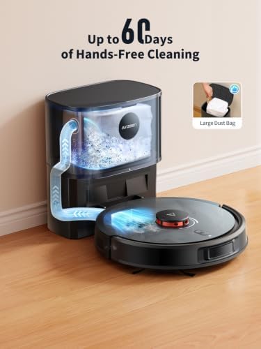 Robot Vacuum and Mop, Self-Emptying Robot Vacuum Cleaner with 8000Pa Suction, Laser Navigator with Smart Mapping Robotic Vacuums, 150Mins Runtime,Schedule,App Alexa Control for Carpet/Pet Hair,Q10 pro