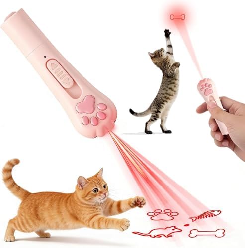 Rechargeable Interactive Cat Laser Toy, 3 Modes 5 Patterns