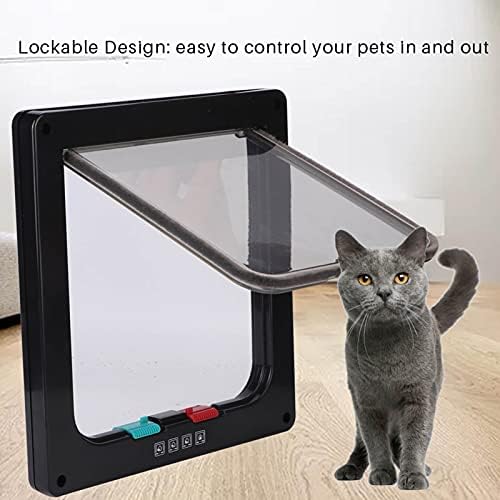 Yoidesu Pet Screen Door 9 x 8 inchs Screen Door Protector Lockable Magnetic SelfClosing Screen for Dogs and Cats up to 28 lb(Black)