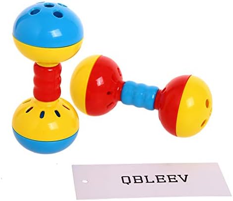 QBLEEV 2 Pack Parakeets Conures Foot Toys, Bird Rattles Bells Play Gym Toy