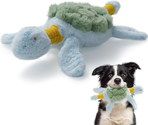 Fuzzwoof Squeaky Dog Toy, New 2026 Turtle Tug of War Crinkle Dog Toy