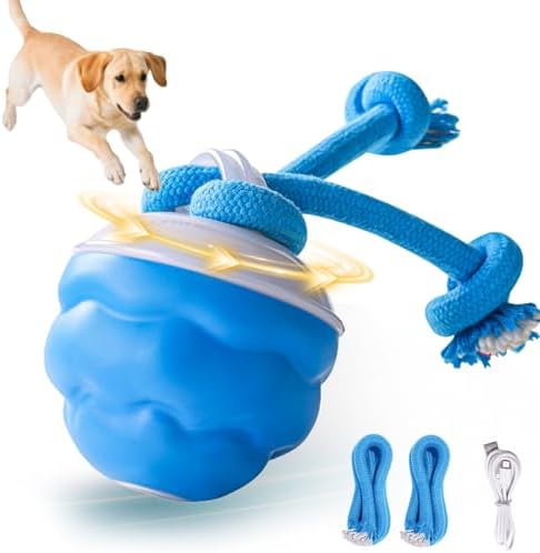 Dog Toys, Interactive Dog Toys, Automatic Interactive Dog Ball, 3 Modes Motion Activated Dog Balls for Medium Large Dogs, Type-C Rechargeable & Bite-Resistant (Blue01)