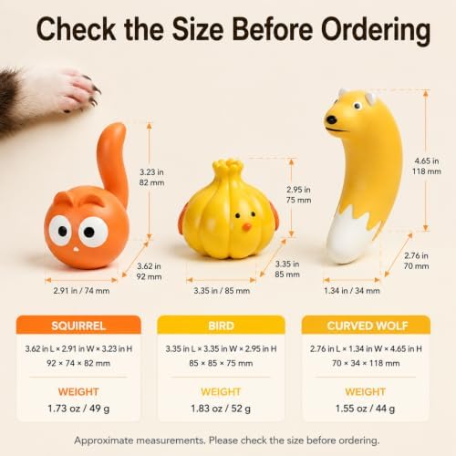 3 Pack Squeaky Latex Ferret Toys for Interactive Enrichment