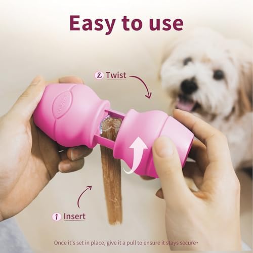 PetClan Chewise Bully Stick Holder for Dogs, Metal Teeth Dog Chew Holder