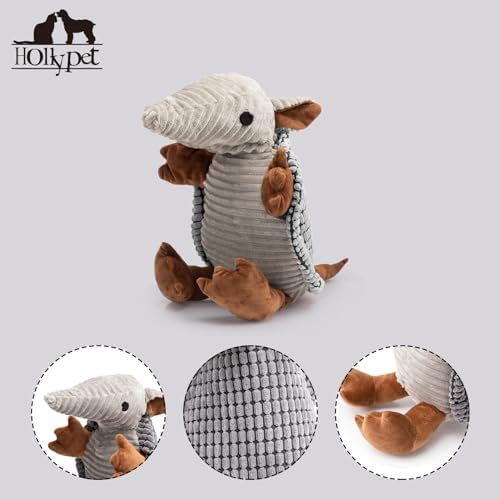 Hollypet Armadillo Squeaky Dog Toys for Medium Large Dogs, 10"