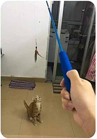 Retractable Cat Wand - Interactive 3-Section Teaser Toy, Fishing Pole Exerciser for Cats and Kittens (Replacement Not Included)