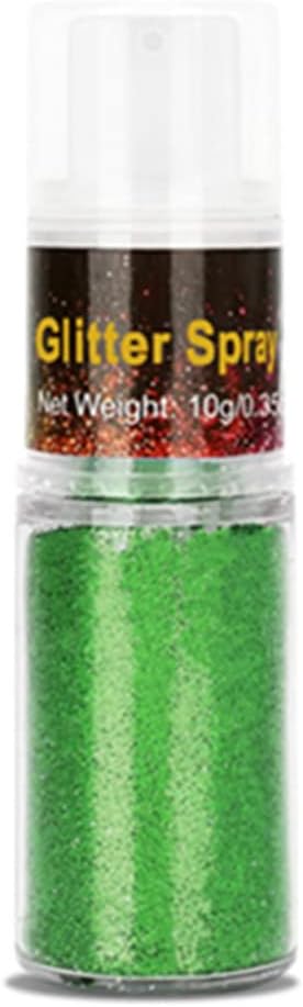Go Ho Hair and Body Glitter Spray,Festival Glitter Dry Powder Makeup for Clothes,Green Glitter Spray Loose Sparkle Powder,Holographic Ultra Fine Glitter,St Patricks Day Accessories,10g