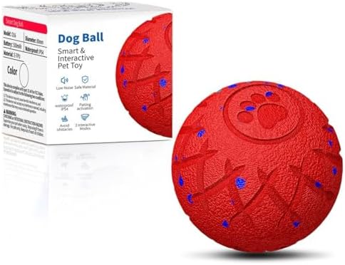 Moving Dog Toy, Interactive, Bouncing and Rotating, Silent Foam Material, IP54 Waterproof Rating, Smart Active Rolling, Stimulation Toys for Medium and to Keep Them Busy (Pink)