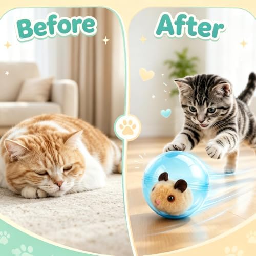Self-Rolling Interactive Cat Ball - Mouse - Automatic Obstacle Avoidance