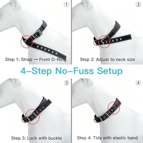 Reflective Soft Padded Dog Collar, 4 Sizes Adjusta Nylon Pet Collar