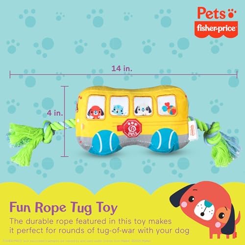 Fisher Price School Bus Rope Dog Toy