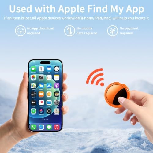 2 Pack Tracker Tags Finder Apple Find My MFi Certified Waterproof iOS Only | Bluetooth Air Smart Tags Item Finder Locator Worldwide Tracking for Key Pets Wallet Backpack Dogs Luggage Replaceable Battery