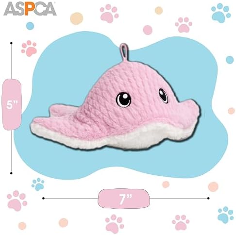 ASPCA 2 Pack Plush Dog Toy with Squeaker for Small & Medium Dogs, Soft Durable Stuffed Pet Toy for Fetch, Tug & Cuddle, Interactive, Lightweight, Engaging Play Toy for Dogs