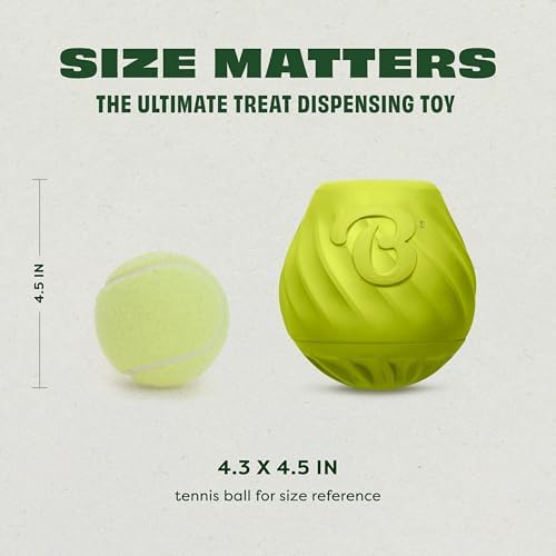 Benebone Pawbler - Natural Rubber Interactive Enrichment Treat and Kibble Dispensing Dog Toy – Great for Boredom - Medium/Large