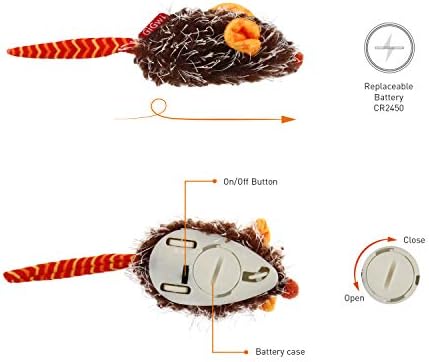 Gigwi Automatic Moving Cat Mouse Toy, Interactive Squeaky Toy for Cat Play