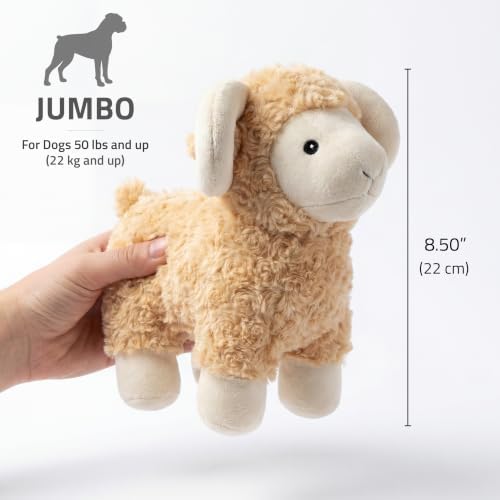 Playology Plush Ram Dog Toy - Squeaky Dog Toy - Jumbo, Cheddar Scent