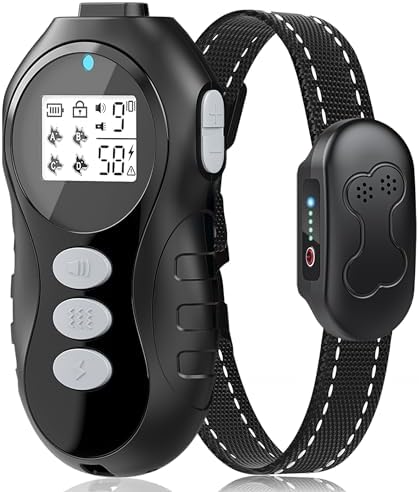 Dog Shock Collar with Remote Control - Shock Collar for Dogs IPX7 Waterproof Dog Training Collar with Beep Vibration Static Correction Flashlight Long-Lasting Battery Safe Training for dogs 10–120 lbs