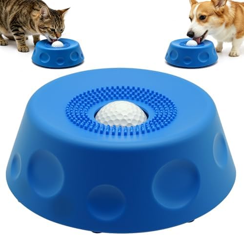 Dog Lick Bowl - Dog Enrichment Toy, Non-Slip Rolling Ball, 280ML, Blue