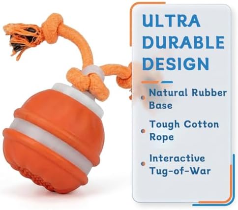 Zealburst Interactive Dog Toy Ball, 2026 Upgraded Motion Activated Rolling Ball with Squeaky Sounds, 360° Smart Automatic Moving Toy for Bored Cats & Dogs, Indoor & Outdoor Pet Exercise Toy (Orange)