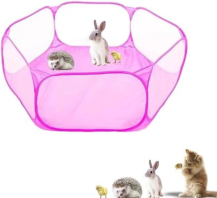 Small Animals Playpen, Portable Pop-up Open Interactive Pet Tent, Indoor Outdoor Fence for Rabbits, Guinea Pig, Hamster, Chinchillas, Kittens, Puppies