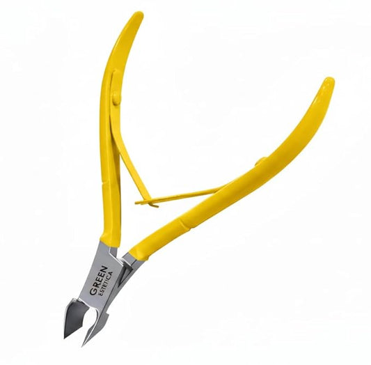 Professional Cuticle Trimmer Nail Cuticle Cutter Stainless Steel Cuticle Nippers with Sharp Blades of Cuticle Remover Clippers Manicure Tools Double Spring for Nail Care Pedicure Nail Tools (Yellow)