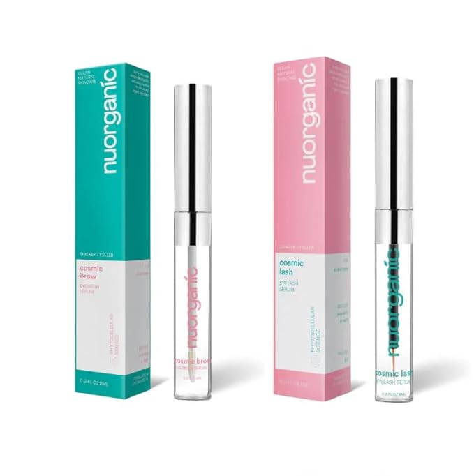 nuorganic Cosmic Lash & Brow Serums for Growth | Thicker, Longer, More Defined Lashes & Brows | 4-Month Supply XL Size | Made in USA, Cruelty-Free, cGMP Certified, 8ml Each