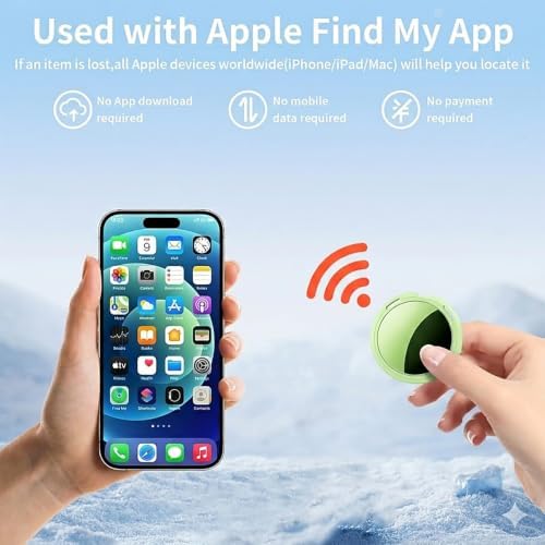2 Pack Tracker Tags Finder Apple Find My MFi Certified Waterproof iOS Only | Bluetooth Air Smart Tags Item Finder Locator Worldwide Tracking for Key Pets Wallet Backpack Dogs Luggage Replaceable Battery