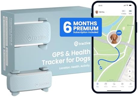 Tractive Smart Dog GPS Tracker with 6 Month Subscription | Live Pet Tracker with Virtual Fence | Vital Signs Monitoring of Heart & Respiratory Rate | Bark Monitoring | Dog Collar Attachment (Mint)