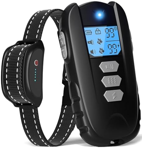 Dog Training Collar with Remote - Waterproof Shock Collar for Dogs Adjustable Levels (1-99) Beep Vibration Shock Flashlight Rechargeable Dog E Collar for Training Small Medium and Large Dogs