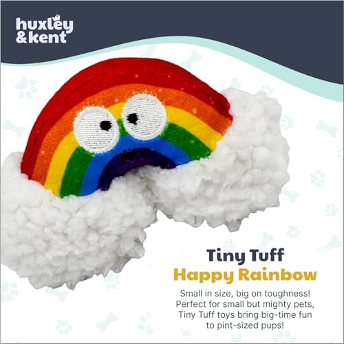Huxley & Kent Tiny Tuff Plush Dog Toy, Happy Rainbow