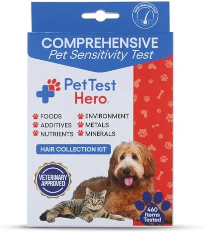 Better Life Science Pet Food & Environmental Sensitivity Hair Sample Testing Kit – Over 460 Items Tested – at-Home Non-Invasive Collection for Dogs & Cats – Informational Report for Pet Owners