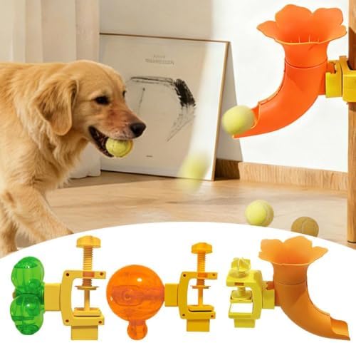 Wall Mounted Interactive Cat Treat Dispenser Slow Feeder Toy (Orange)