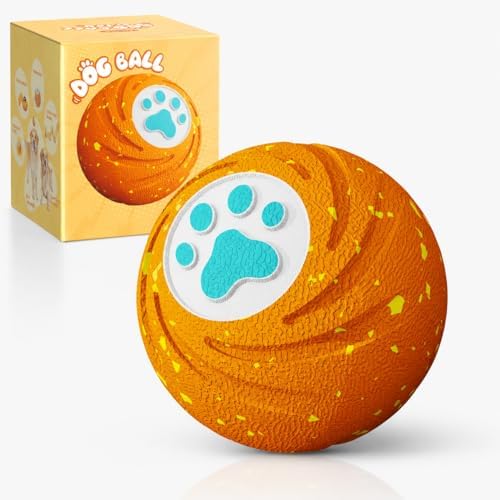 Lovkid Smart Interactive Dog Ball - Automatic Moving and Bouncing Pet Toy | Chew-Resistant E-TPU Shell, 3 Play Modes, USB-C Rechargeable for Medium Large Dogs Orange