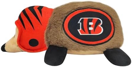 NFL Cincinnati Bengals Plush Hedgehog Toy for Dogs & Cats, Cool Soft Pet Toy for Fun and Interactive Play, Dog Chew Toy with Squeaker, Licensed Hot Pet Toy
