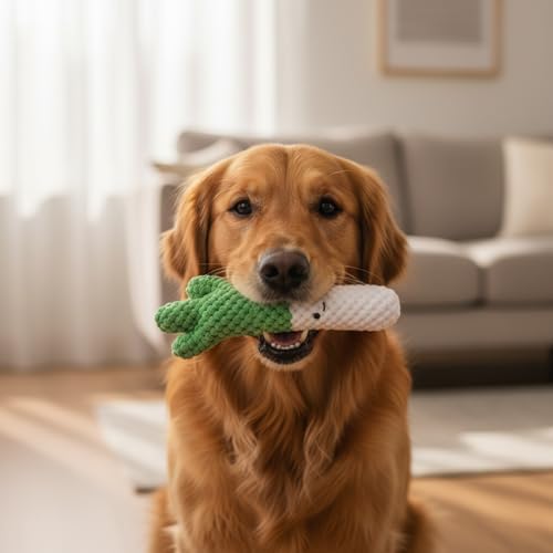 Squeaky Veggies Stuffed Dog Toy Crinkle Plush Interactive Chew Toy for Small Medium Dogs Soft Teething Puppy Toy with Sound Mental Stimulation Birthday Pet Gift (Welsh Onion)