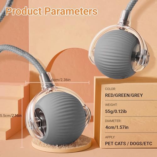 360° Interactive Dog Cat Toys Balls(Grey, one Size)