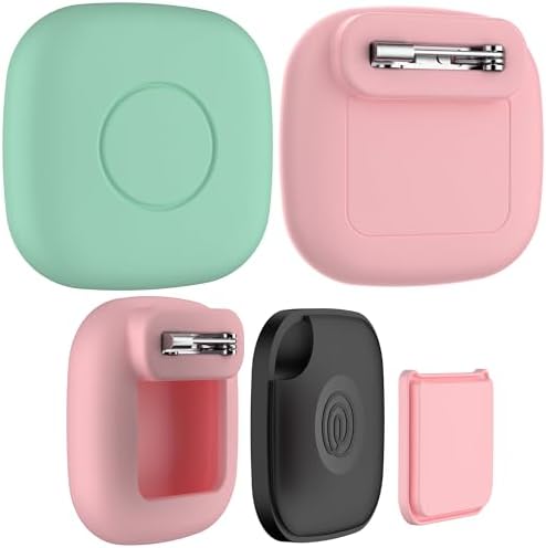 2-Pack Waterproof Silicone Case with Pin for Tile Mate 2024/2022 – Hidden GPS Tracker Holder for Kids, Teens, Elderly, Pets, Bags, Luggage – Anti-Lost & Anti-Scratch Cover – Pink/Green