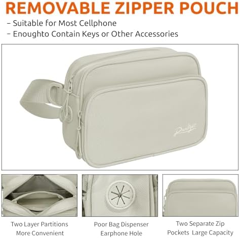Runlight Dog Training Treat Pouch Fanny Pack,Dog Waist Belt,Dogs Walking Bag Crossbody with Poop Bags,Puppy Treat Bag Training Pouch (Khaki)