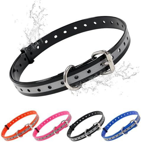 TPU Waterproof Dog Collar Replacement Strap,Easy-Clean,Odor-Resistant e Collar Strap, Shock Collar Replacement Strap Designed for Daily Training and Evening Walks.