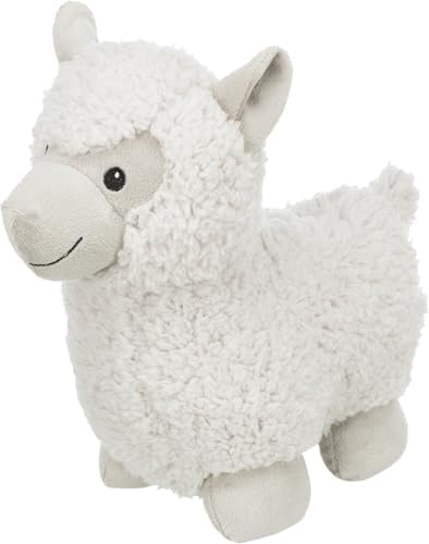 TRIXIE Be Eco Eyleen The Alpaca Plush Dog Toy for All Dogs, 10" Fun and Cuddly Squeaky Dog Toy, 96% Recycle Material