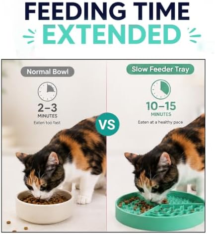 Large Size Cat & Dog Slow Feeder Puzzle Toy, Interactive Puzzle Feeder Bowl, Dog Lick Mat, Cat Food Puzzle, Pet Feeding Toy for Mental Stimulation, BPA Free Silicone, Dishwasher Safe (Green)
