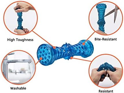Ycozy 3 Pack Dog Squeaky Toys for Medium/Large Dogs Aggressive Chewers TPR Rubber Dog Chew Toys Puppy Teething Toys Resistant Storage Bag Included