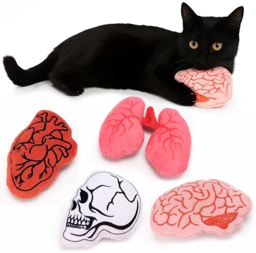 Plush Halloween Catnip Toys for Indoor Cats 4 Pack