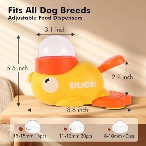 Duck Cat Treat Dispenser, Little Yellow Duck Cat Toy Treat Feeder, Ducks Puzzle Feeder for Cats, Interactive Ducks-Shaped Puzzle Feeder for Dogs, Slow Feeder for Pet Eating & Iq Training (White)