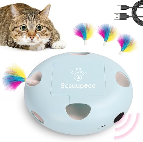 Rechargeable Interactive Cat Toy, Blue