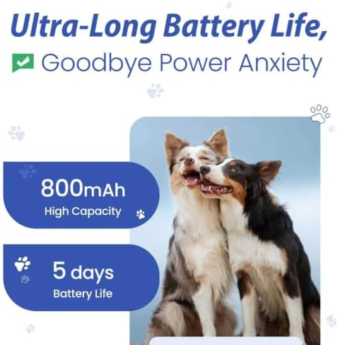 Pet Real Time GPS Tracker, Smart Dog Tracker GPS with 1 Month Subscription | IP65 Waterproof Pet Tracking Device Dogs Cats, Virtual Fence, Activity Monitoring, Long-Life Battery, Subscription Required