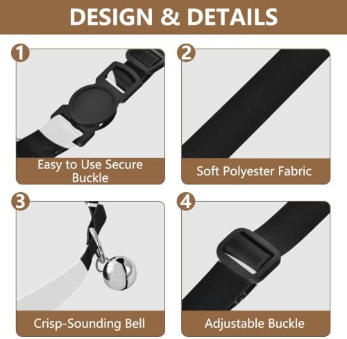2 Pack Pet Collar Black White Polka Dots Cat Bell Collar, Adjustable Length 10.6" to 17.1"