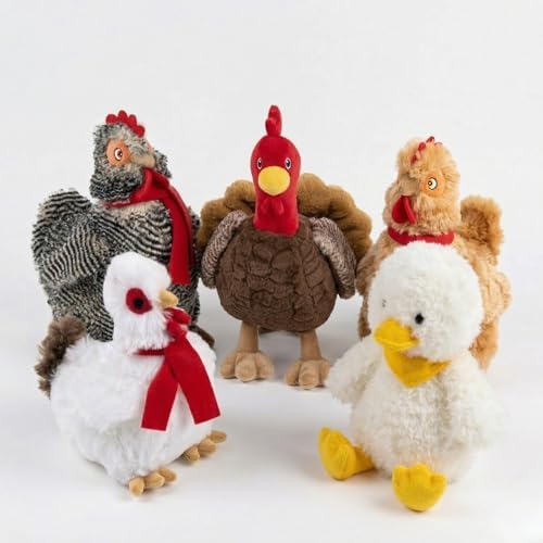 Fuzzl Plush Super Soft Cheeky Chicken - Golden Brown Dog Toy & Comforter – Cuddly Plush with Squeaker, Gentle Dog Toy for Puppies & Small to Medium Dogs