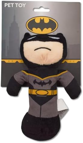 Buckle-Down DC Comics Squeaky Plush Dog Toy for Large, Medium & Small Dogs, Batman Pose, 2.0" x 3.5"